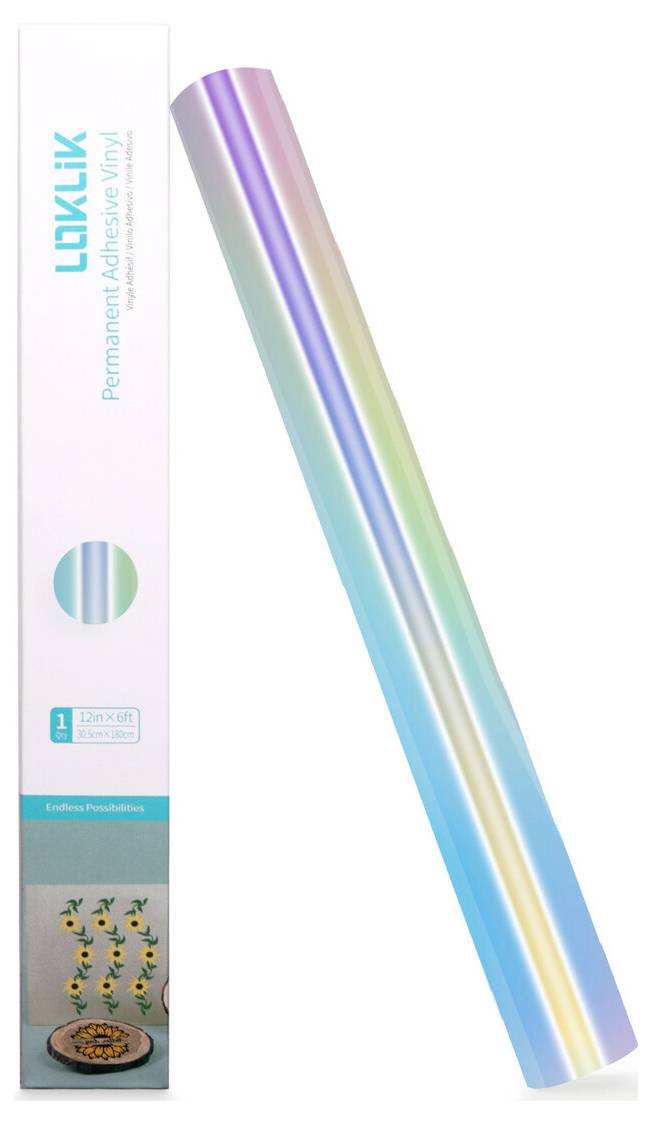 Produktbox und schimmernde Rolle des permanenten Haftklebers „Click & Stick