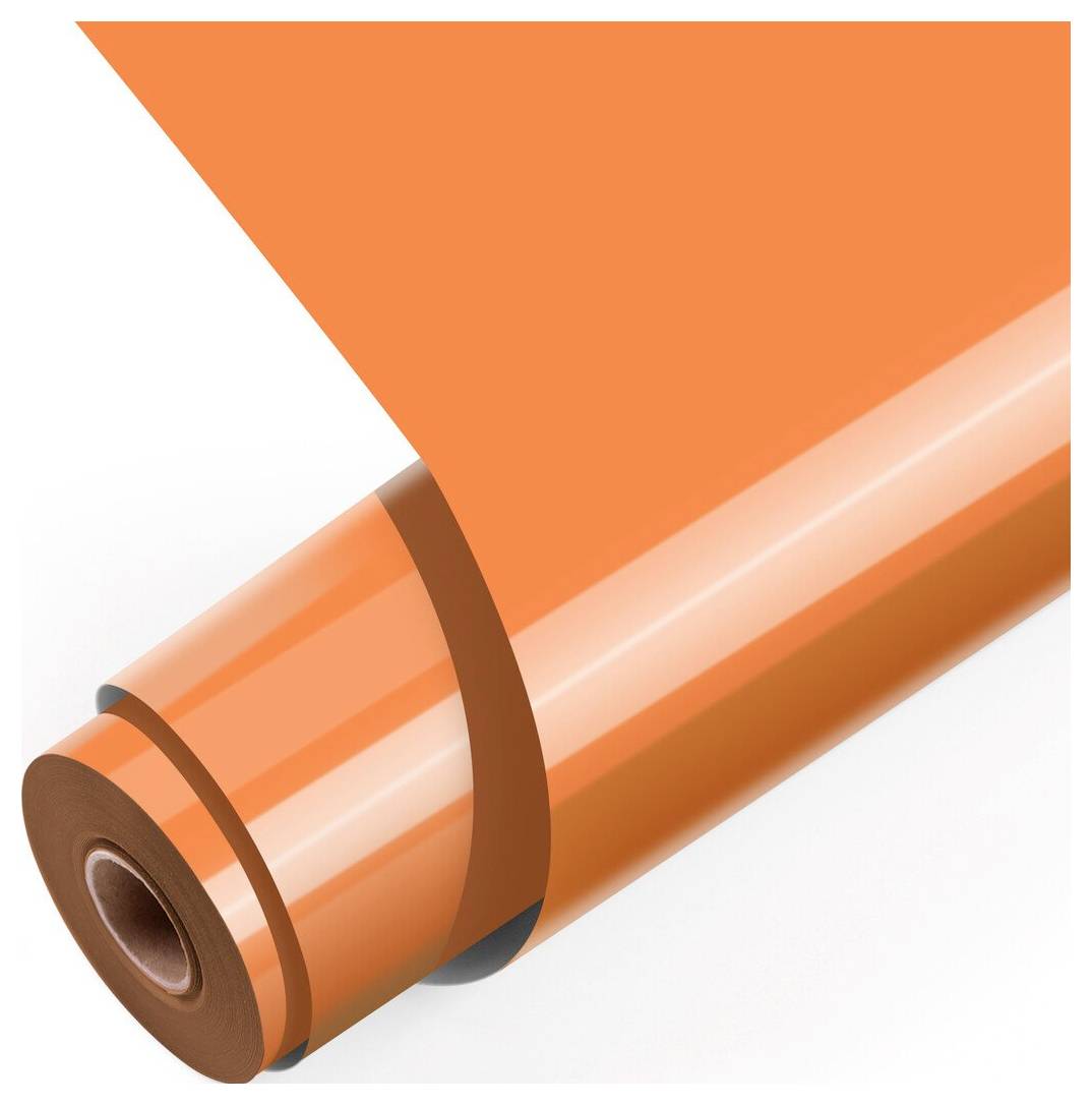 Orange gerolltes Plakat oder Papierrohr mit einem umwickelten Blatt, gezeigt auf weißem Hintergrund.
