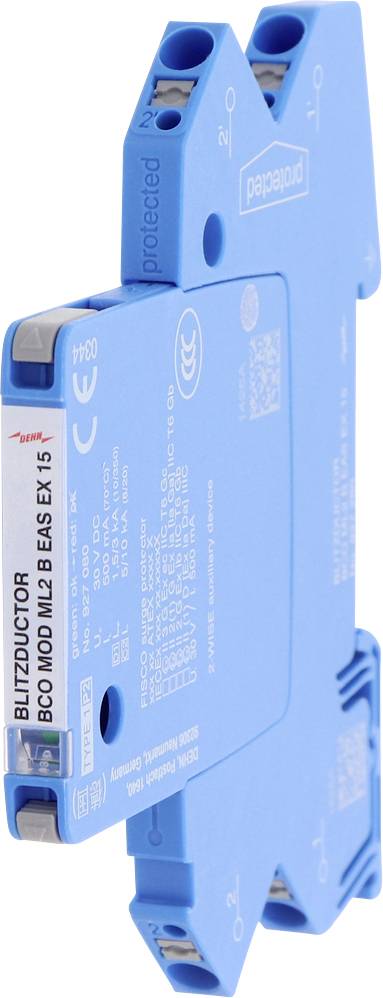 Blaues industrielles Elektromodul mit der Bezeichnung 