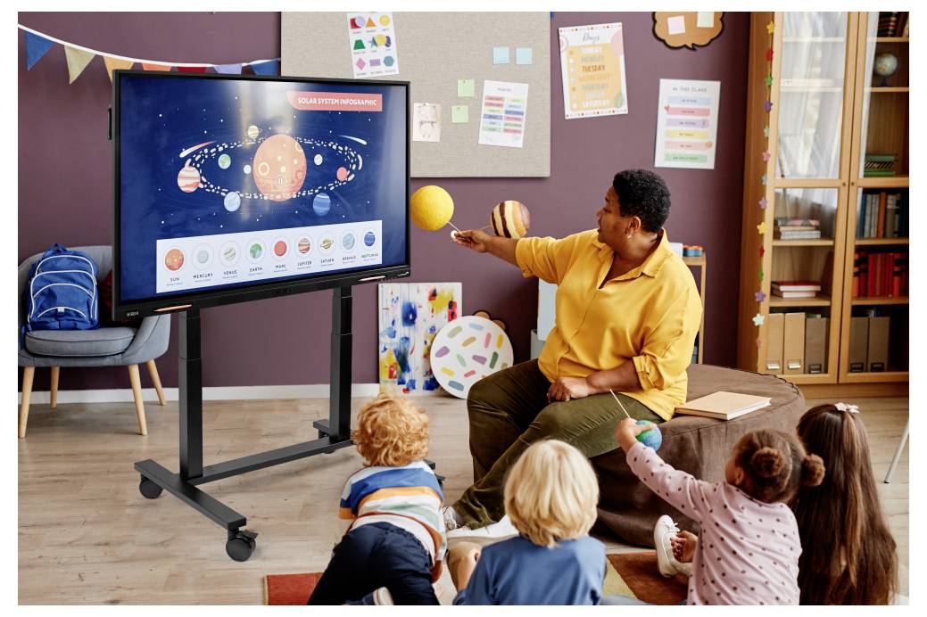 Legamaster TV-Rollwagen 1 139,7cm (55") - 248,9cm (98") Schwarz elektrisch motorisiert, Höhenverstellbar, Stand