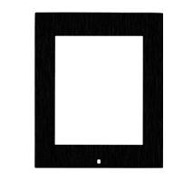 Schwarzes Tablet- oder Bildschirmsymbol mit leerem weißem Display und einer kleinen Home-Taste am unteren Rand.