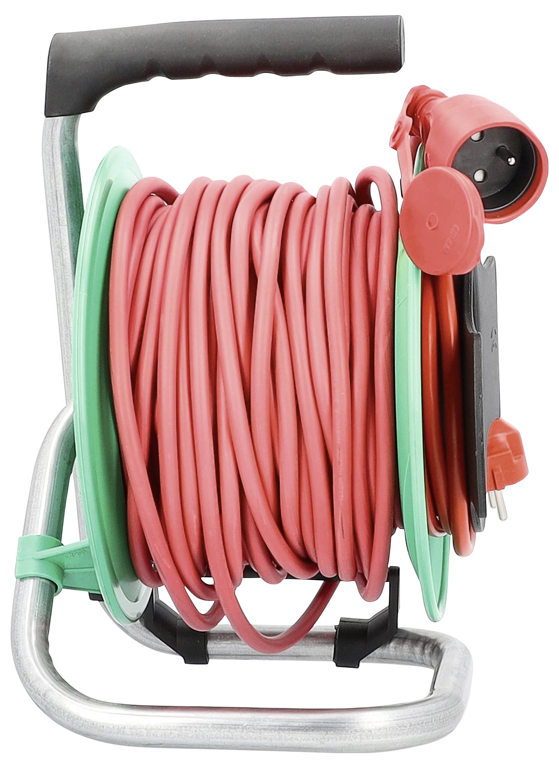 AS Schwabe 812323 Kabeltrommel 25m Rot Schutzkontakt-Stecker