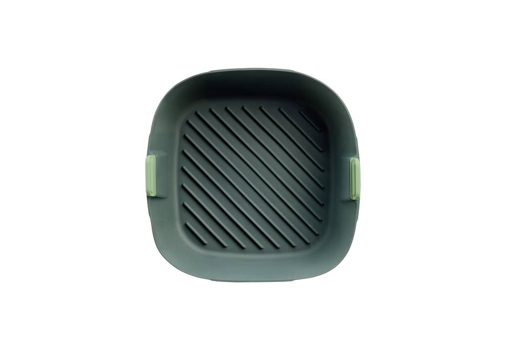 Lékué 8710755887123 Heißluftfritteusenkorb XL BPA-frei, für Lebensmittel, spülmaschinenfest, mit Tragegriff Grau