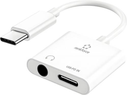 Renkforce RF-7608128 Kabelsplitter USB-C® (USB 2.0) USB 2.0 480 MBit/s mit Audio-Ports Weiß RF-USBH