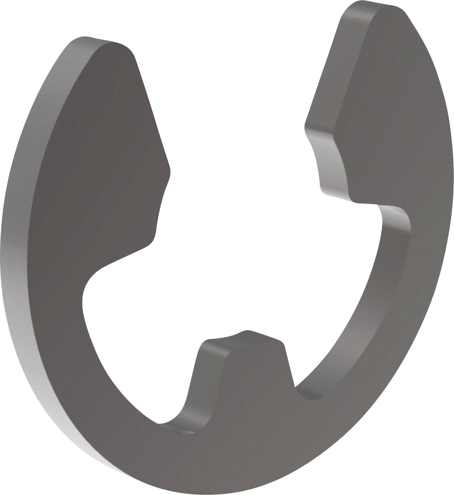 Dunkelgraues 3D-Ringicon in Kreisform mit einer Lücke oben, ähnlich einem unvollständigen Pfeil oder Ladesymbol auf weißem Hintergrund.