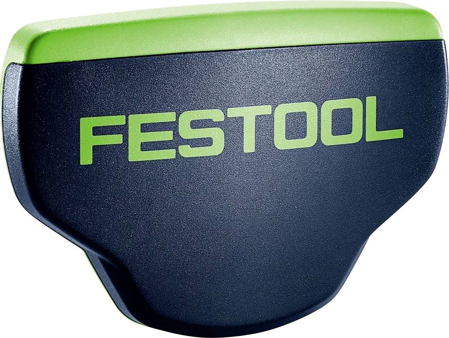 Festool-Zubehör oder Koffer in schwarz und grün mit abgerundeter Dreiecksform.