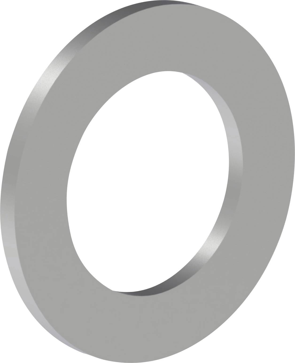 Ein einfacher grauer 3D-Ring oder donutförmiges Oval auf weißem Hintergrund.