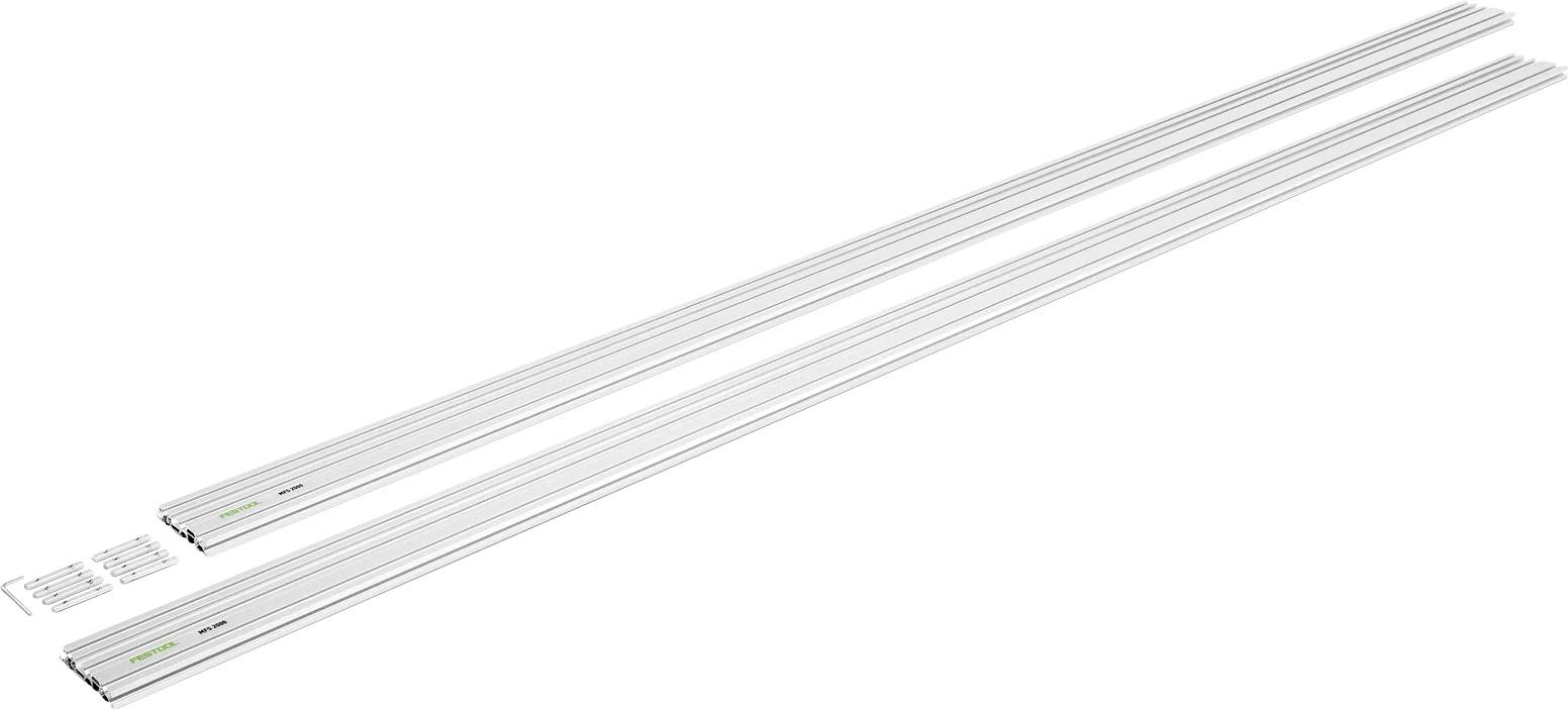 Zwei lange weiße lineare LED-Leuchten mit Befestigungsclips, gezeigt auf weißem Hintergrund.