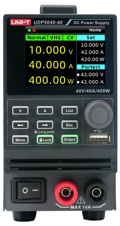 Uni-T UDP5160-8 Labornetzgerät, einstellbar 0.4 - 160 V/DC 0 - 8A 400W USB-Host, LAN, CAN, Analog, USB-Device programmierbar