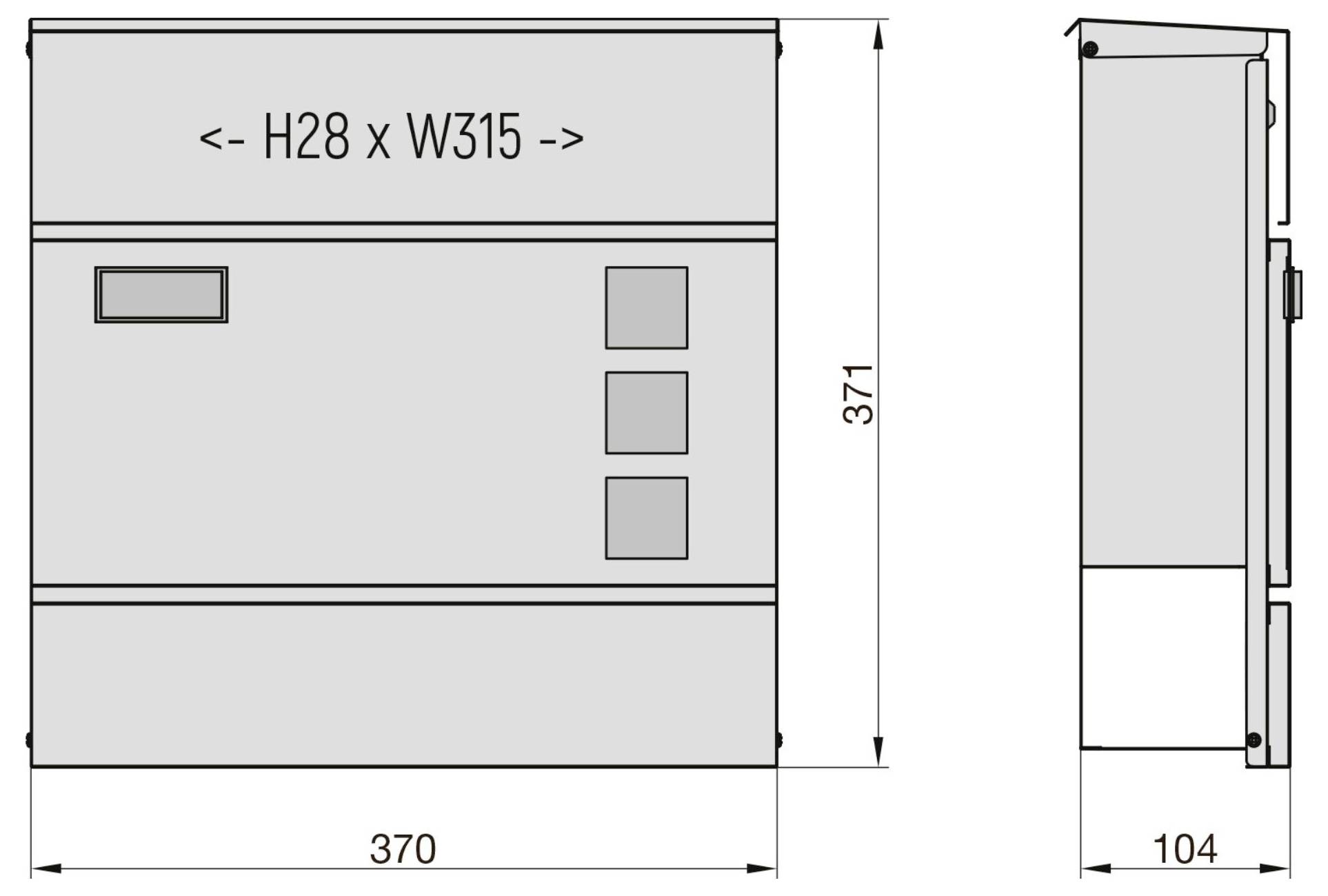 Basi 2170-0904 BK 380M Briefkasten Stahl Weiß