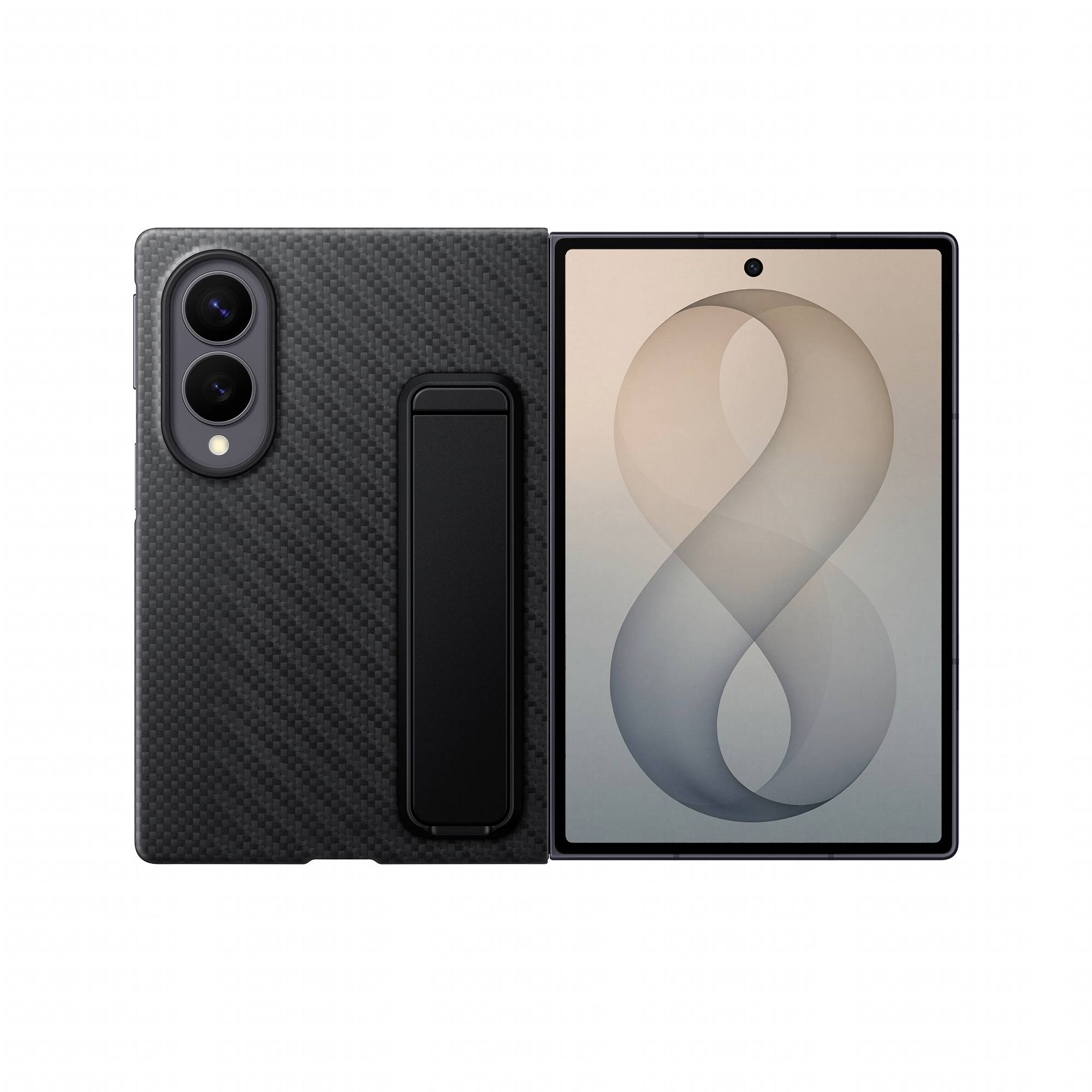 Samsung Carbon Standing Case Cover Samsung Z Fold8 Schwarz Mit Standfuß EF-XF971SBEGWW