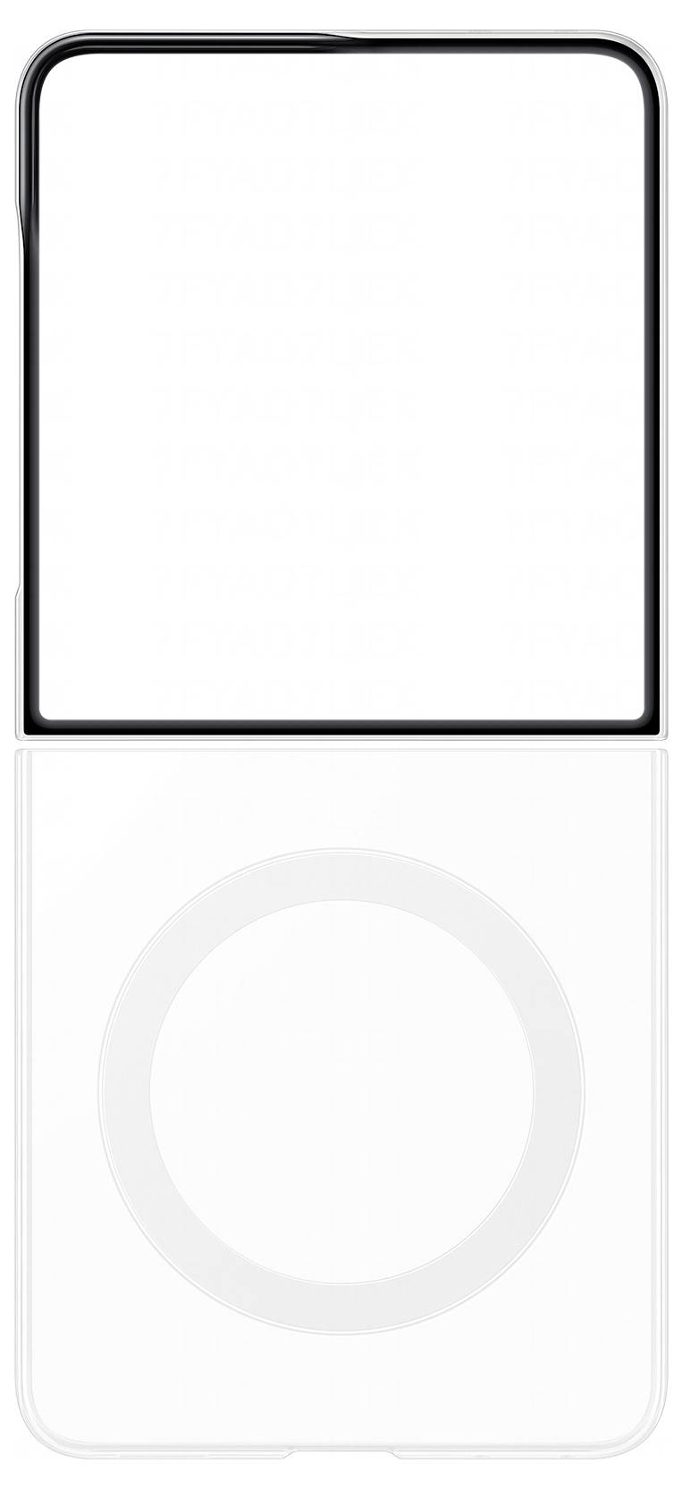 Illustration eines leeren weißen iPod-ähnlichen Musikplayers mit schwarzem Display und rundem Dreh-Rad.