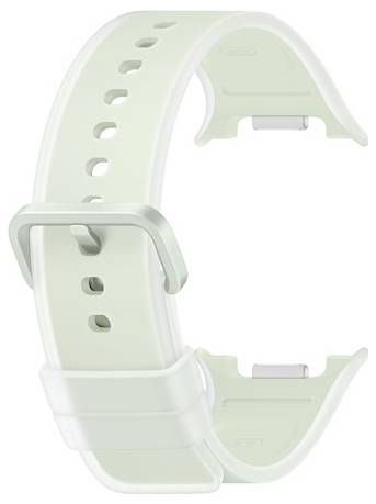 Hellgrünes Silikon-Uhrenarmband in Mintfarbe mit mehreren Verstelllöchern und metallischer Schnalle, isoliert auf weißem Hintergrund dargestellt.