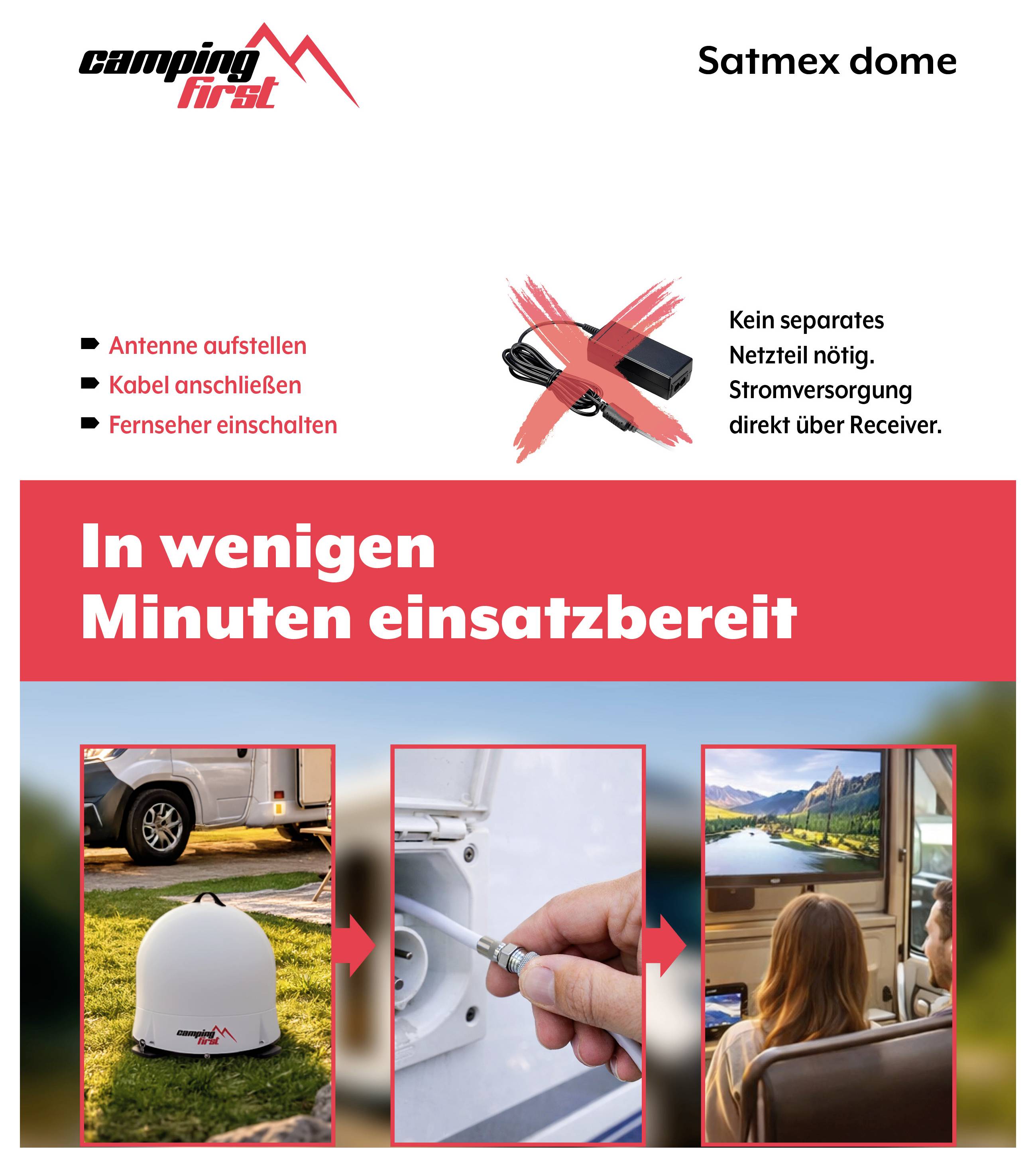 Camping First Satmex Dome Weiß SAT Antenne