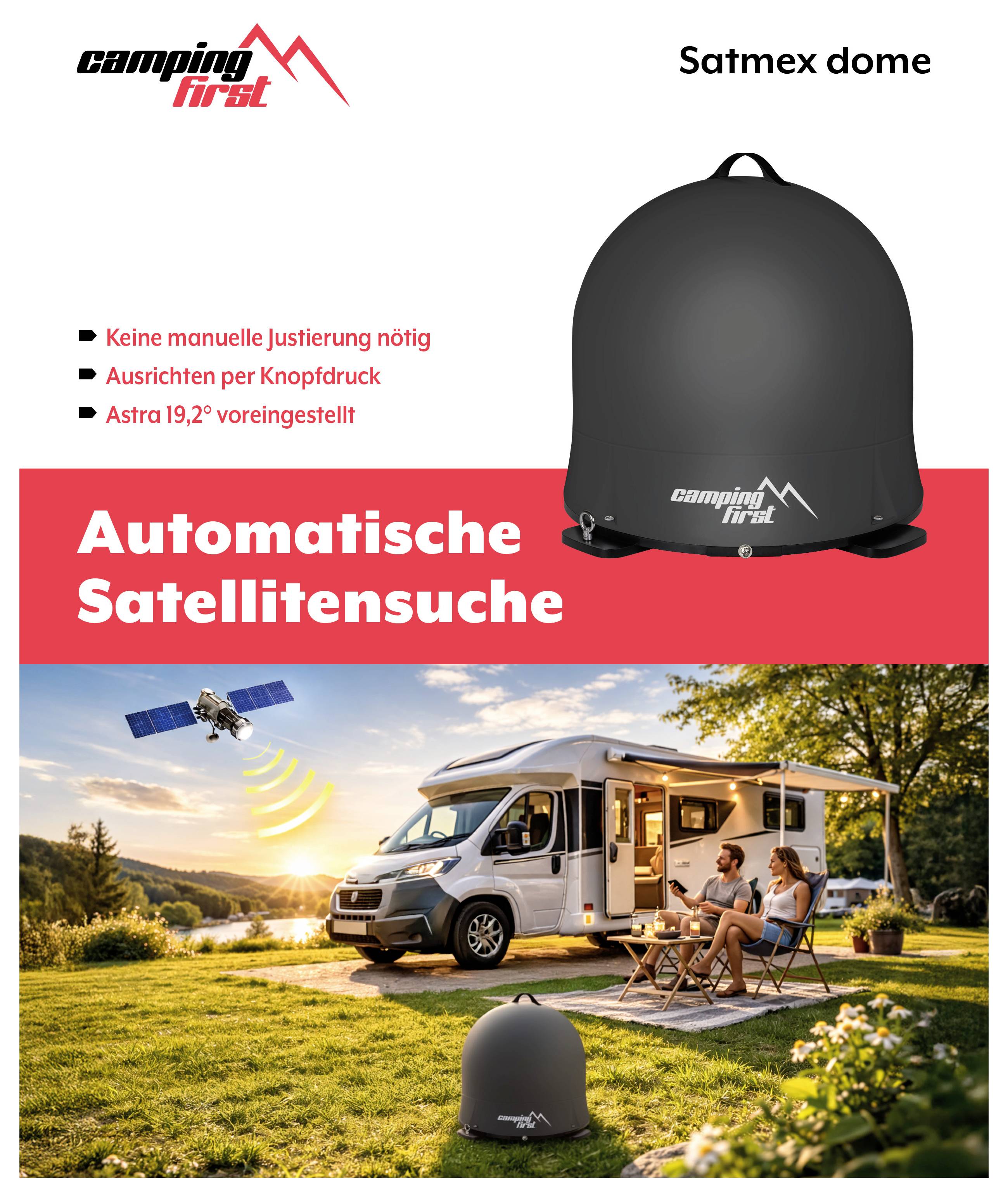 Camping First Satmex Dome Anthrazit SAT Antenne