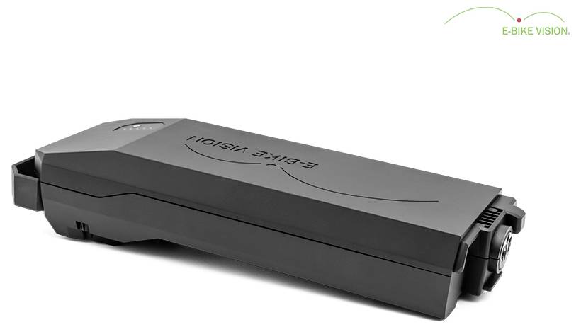 Schwarzes E-Bike Vision Batteriepack mit „E-BIKE VISION