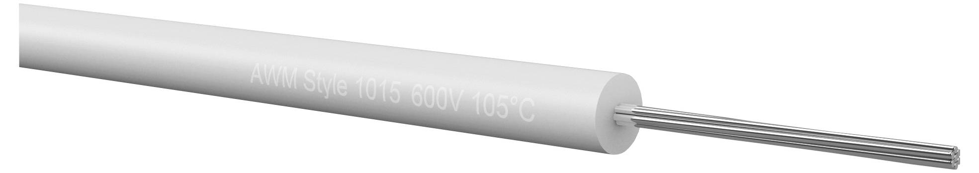 Ein graues Kabel mit der Bezeichnung „AWM Style 1015 600V 105 C