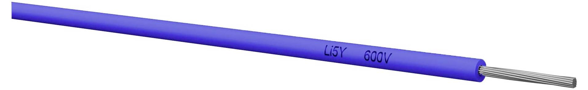 Blaues Stromkabel mit der Bezeichnung „L5V 600V