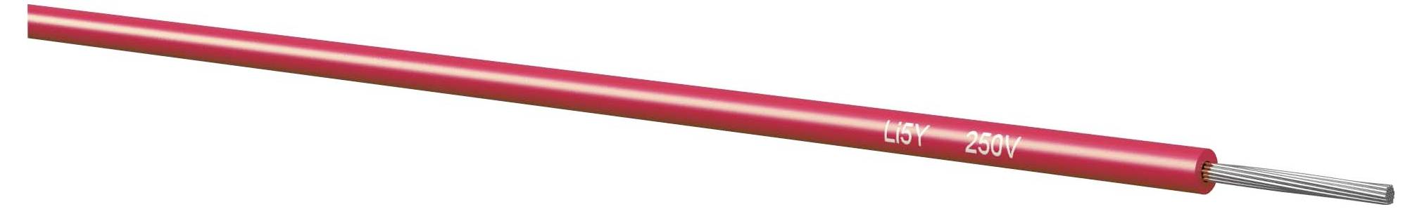Ein rotes isoliertes Elektrokabel mit freigelegten Silberdrähten am Ende, gezeigt vor weißem Hintergrund.