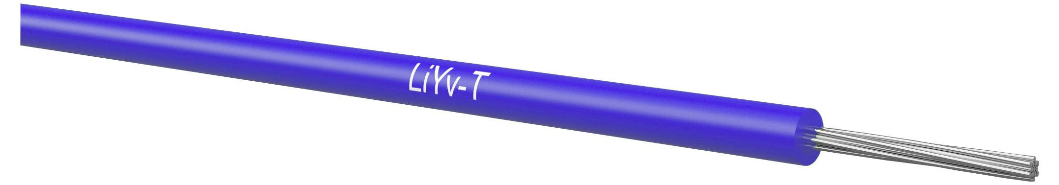 Blaues zylindrisches Kabel mit der Bezeichnung „LiV-T