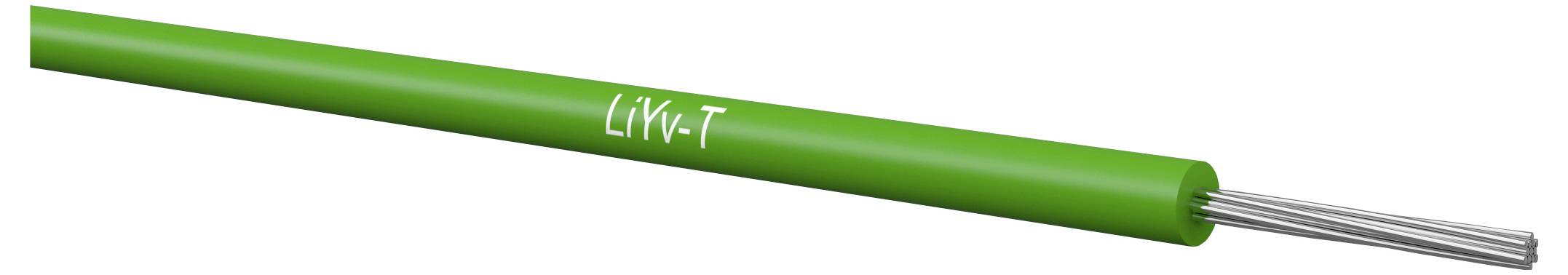 Grünes isoliertes Elektrokabel mit der Bezeichnung „Liv-T