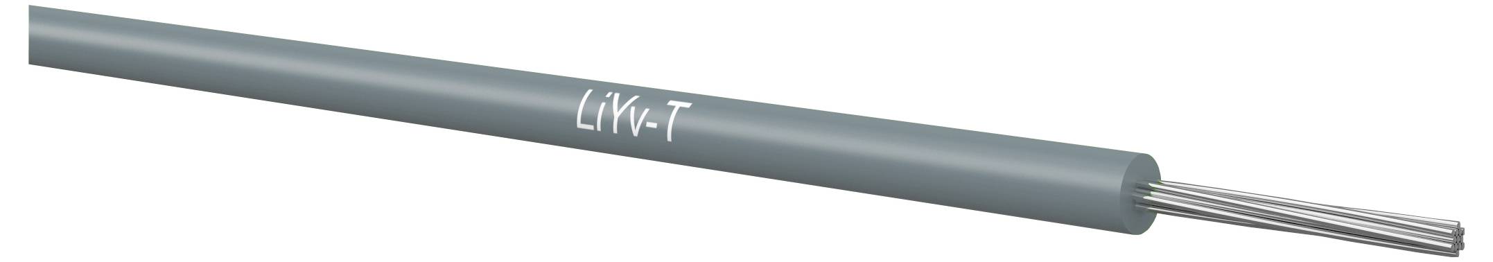 Graues isoliertes Elektrokabel mit der Bezeichnung „LiV-T