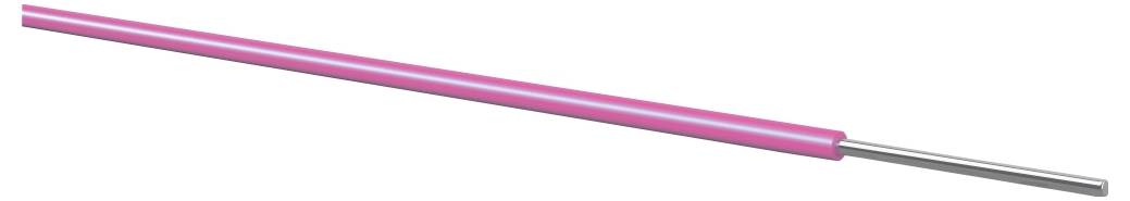 Rosa Stift mit einer silbernen Spitze auf weißem Hintergrund.
