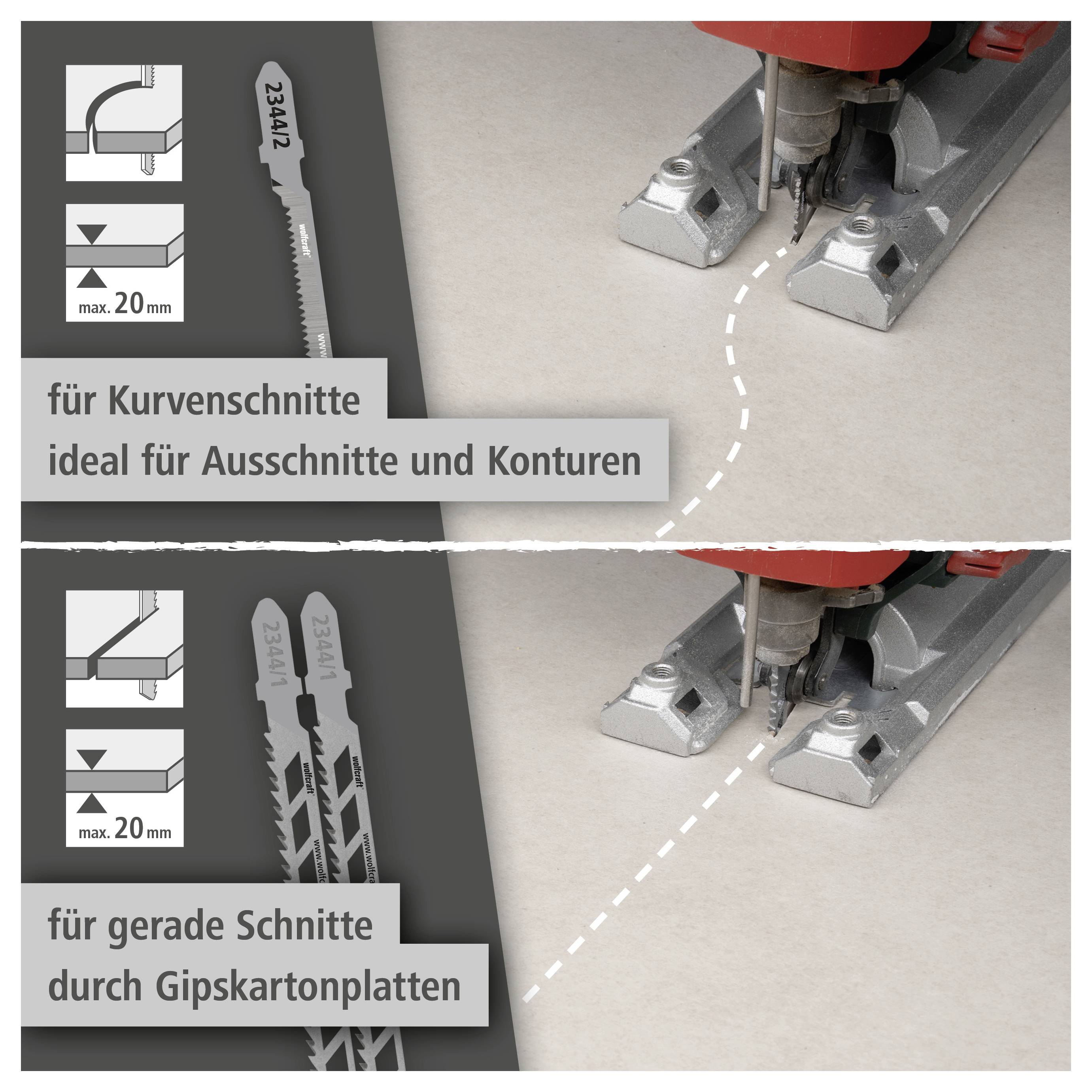 Wolfcraft 2344000 1 Projektset Stichsägeblätter Trockenbau 1 Set