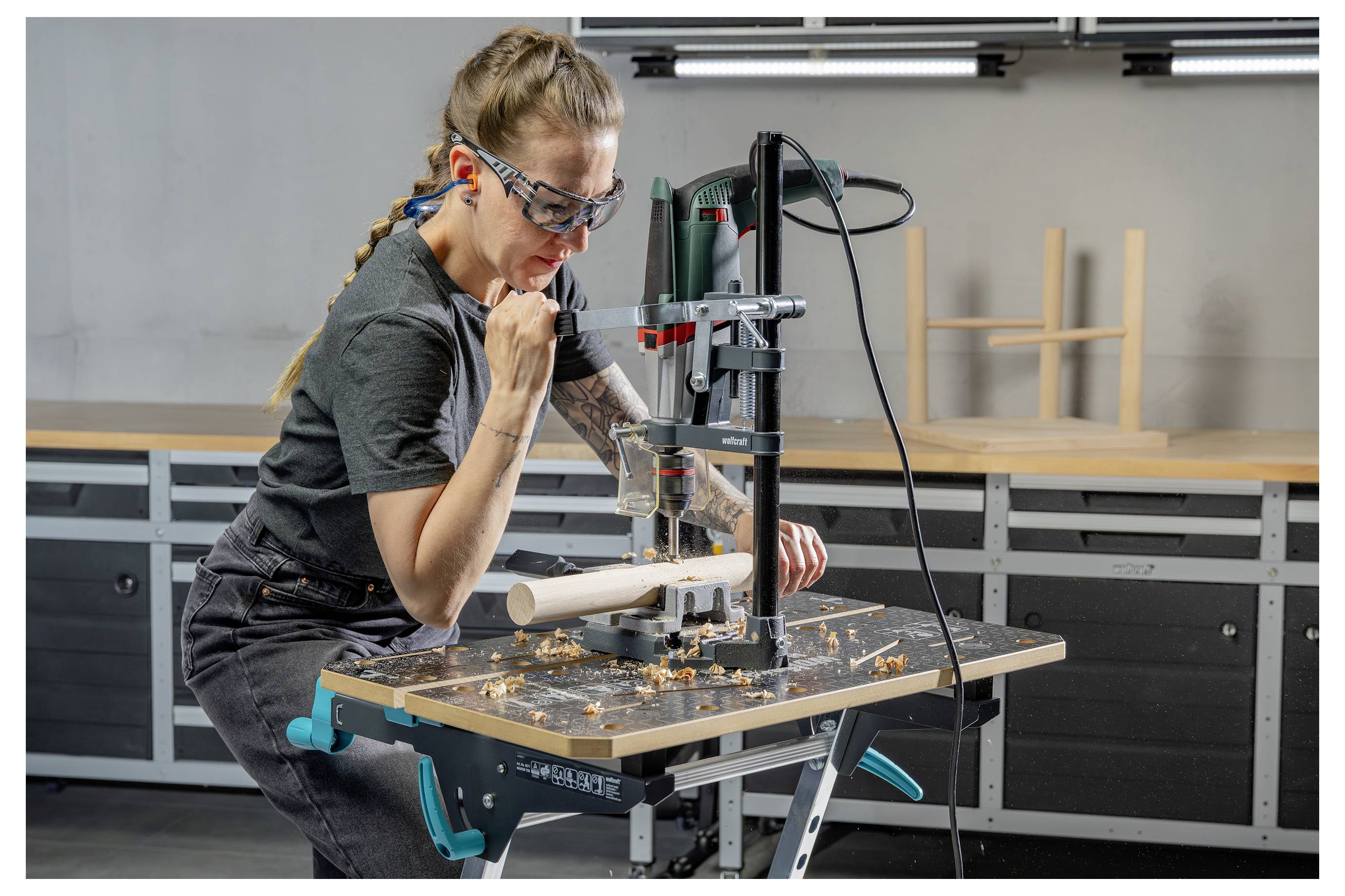 Wolfcraft Bohrständer Arbeitshöhe (max.): 295mm (L x B x H) 265 x 150 x 295mm
