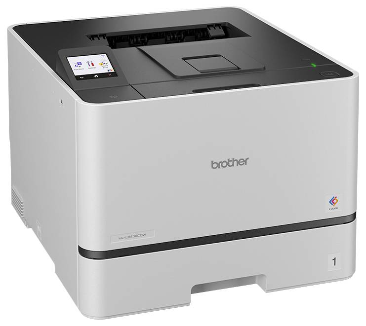 Brother Farblaserdrucker mit Touchscreen-Bedienfeld und vorderer Papierkassette
