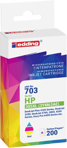 Edding Druckerpatrone ersetzt HP 305XL (3YM63AE) Kompatibel Cyan, Magenta, Gelb EDD-703 18-703