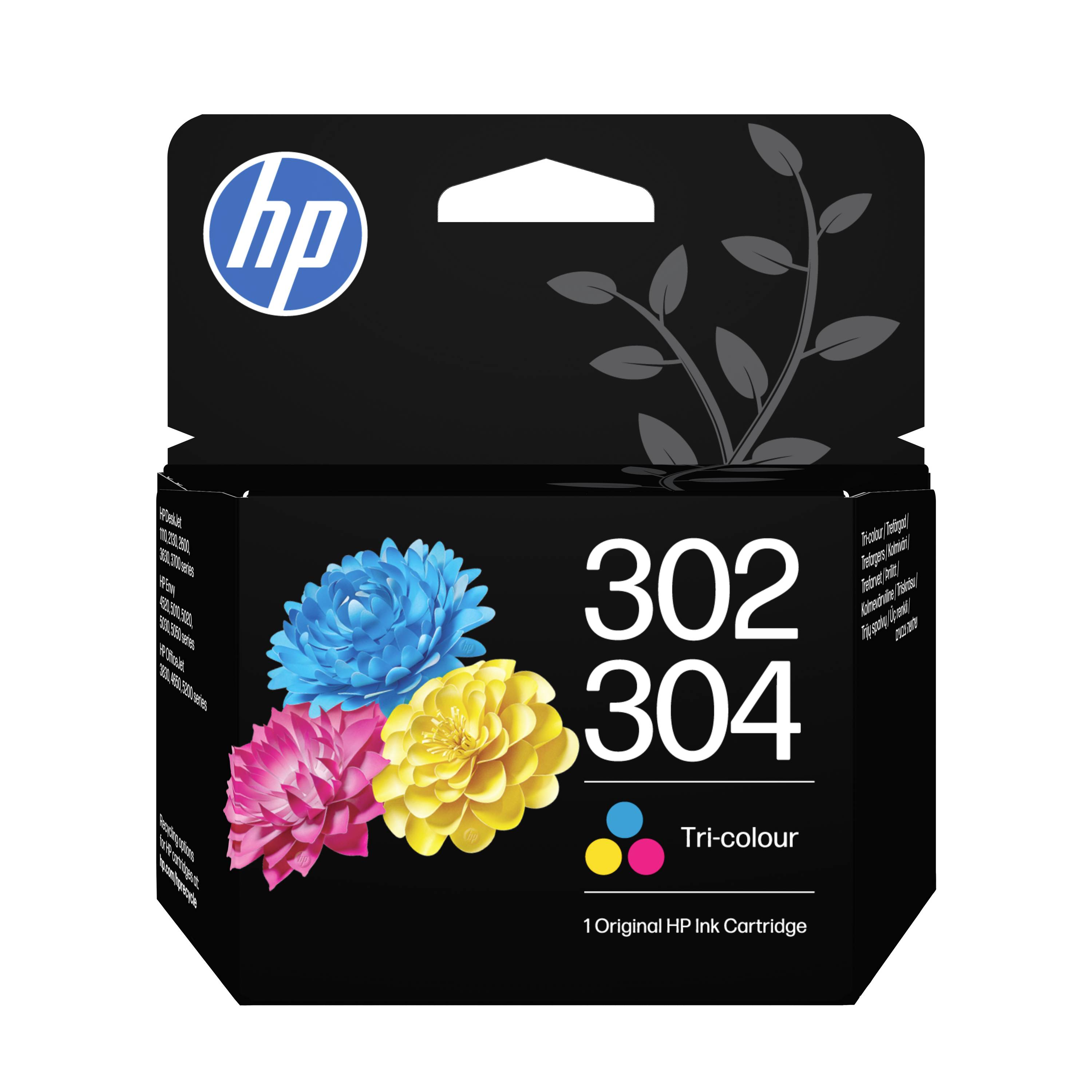 HP Dreifarben-Tintenpatrone Verpackung mit den Bezeichnungen 