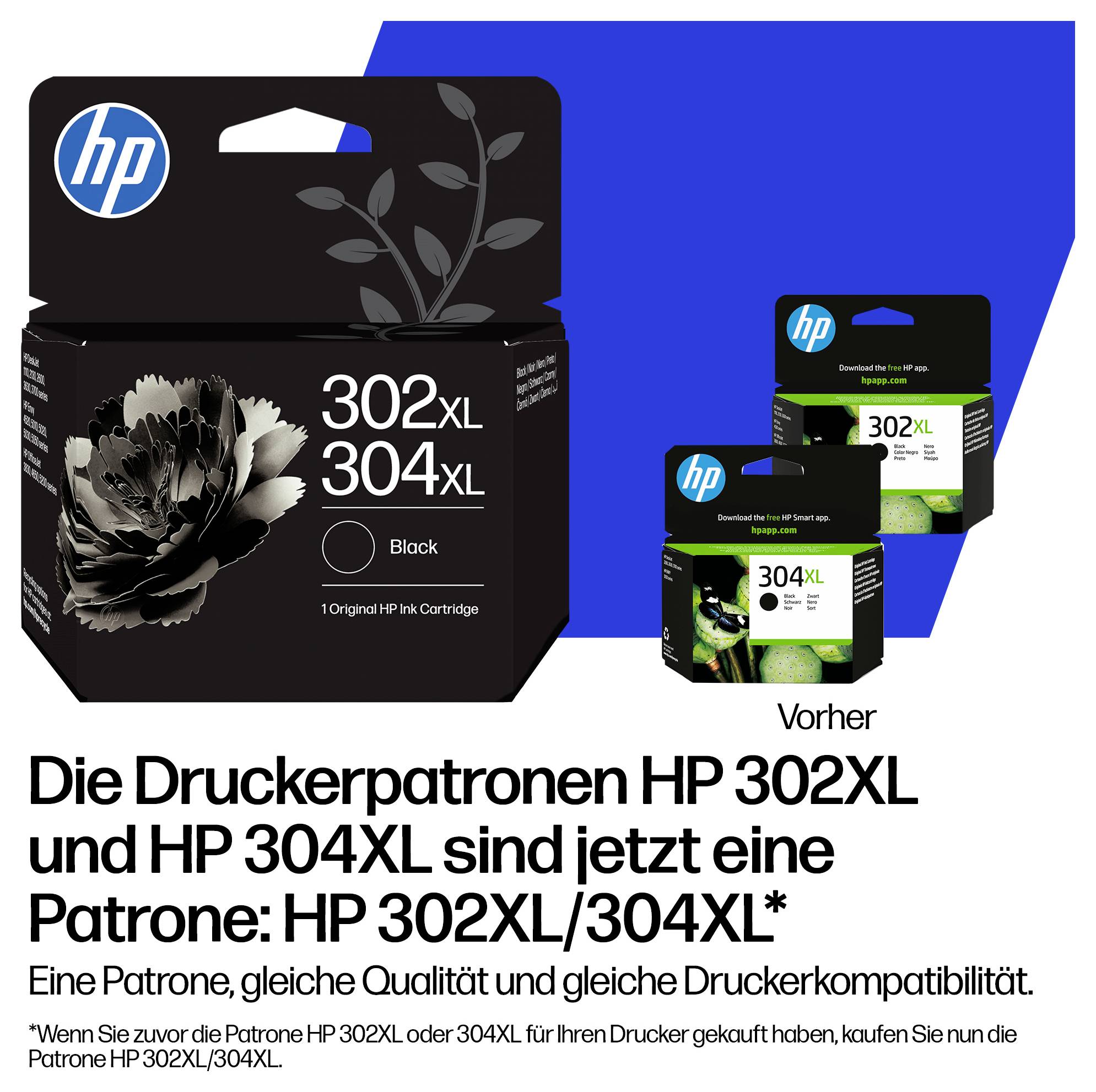 HP-Druckerpatronen-Verpackung für „302XL/304XL