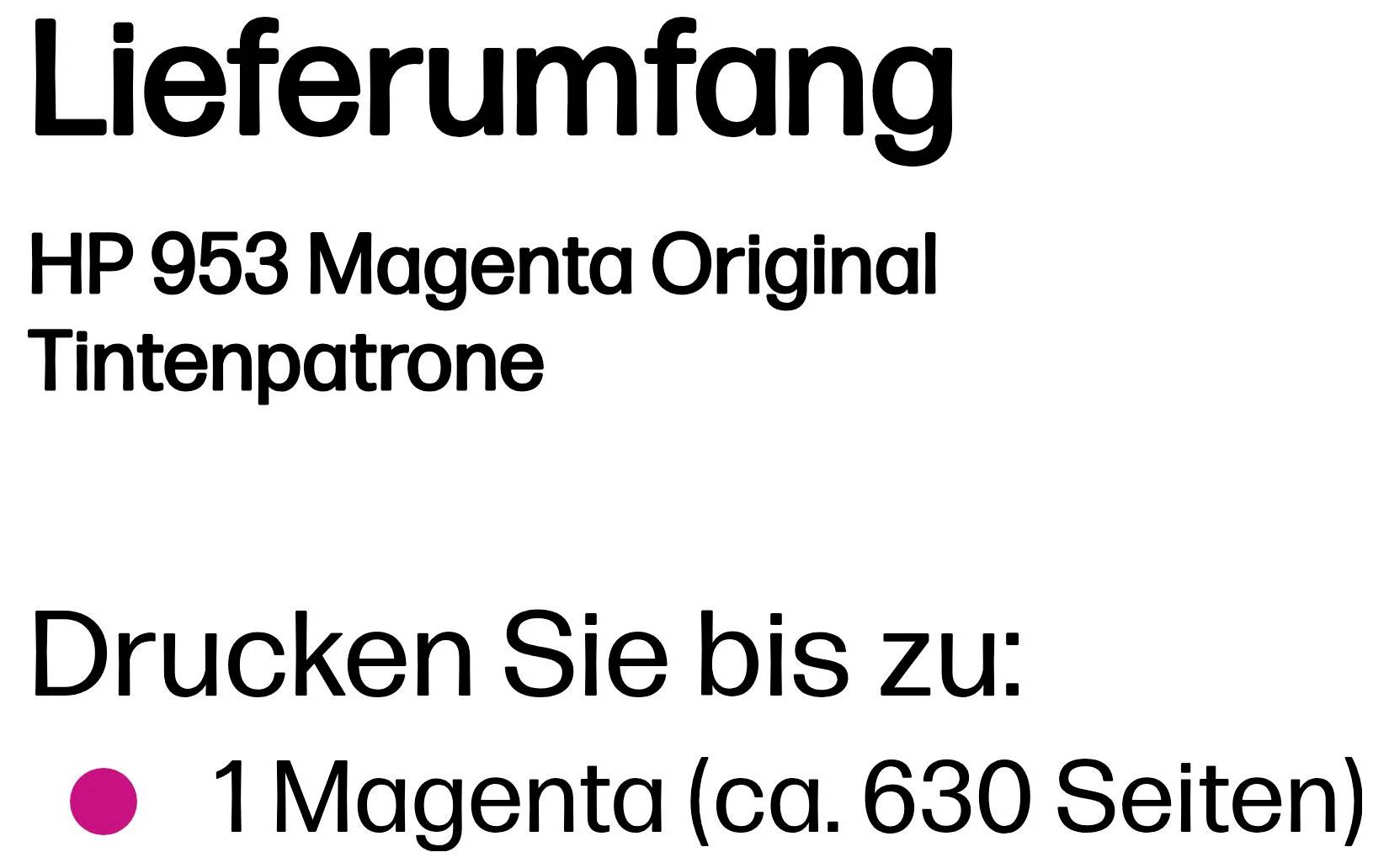 HP Druckerpatrone 953 - 9ml - Magenta - original - Off Original einzeln Magenta F6U13AE