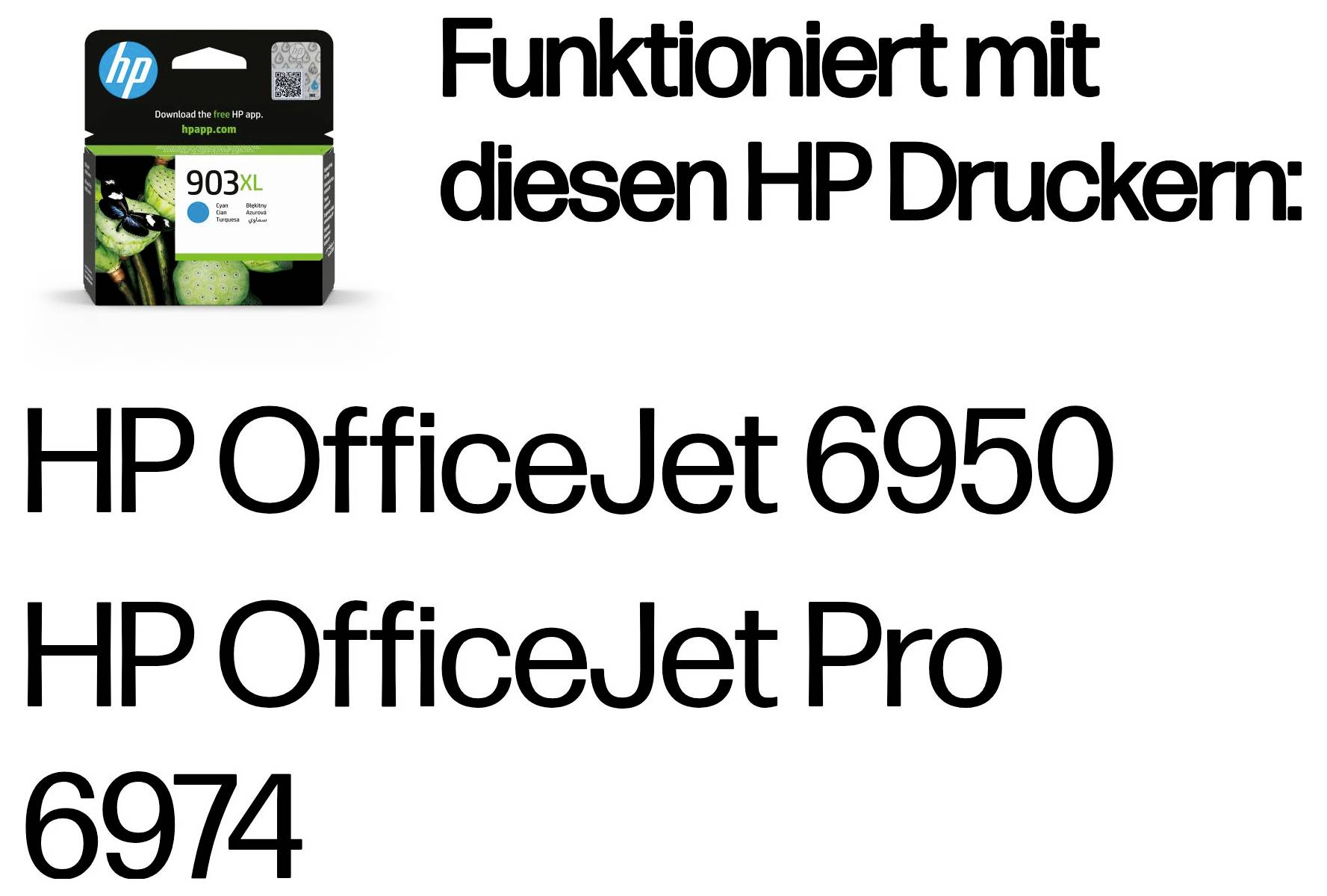 HP Tintenpatrone 903XL kompatibel mit HP OfficeJet 6950 und HP OfficeJet Pro 6974 Druckern