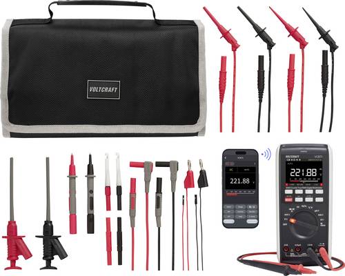 VOLTCRAFT VC-871 Multimeter mit MLSet-120 Messleitungen und Tasche