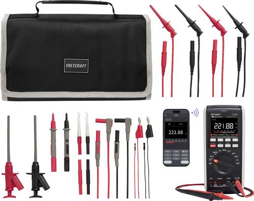 VOLTCRAFT VC-891 Multimeter mit MLSet-120 Messleitungen und Tasche