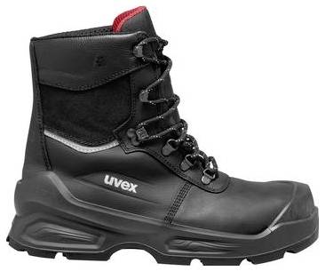Schwarzer hoher Sicherheitsstiefel mit Schnürbindung vorne und 