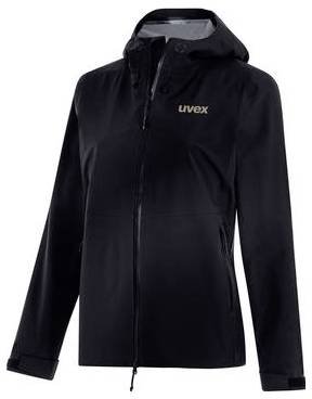 Schwarze Kapuzenjacke mit Reißverschluss und „uvex