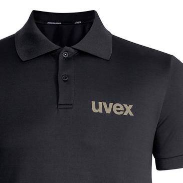 Schwarzes Poloshirt mit Kurzärmeln und 