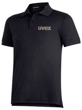 Schwarzes Poloshirt mit kurzen Ärmeln, Kragen und 