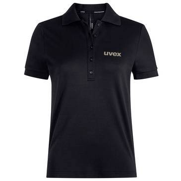 Schwarzes Poloshirt mit Kurzarm und „uvex