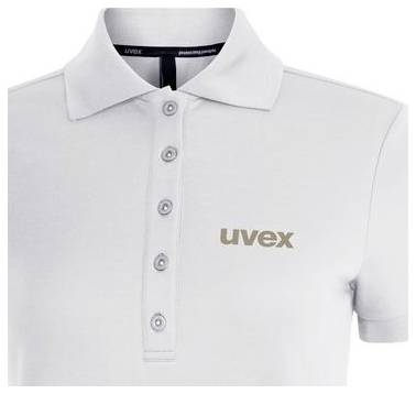Weißes Poloshirt mit vierknöpfiger Knopfleiste und besticktem 