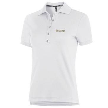 Weißes Poloshirt mit Kurzarm und 