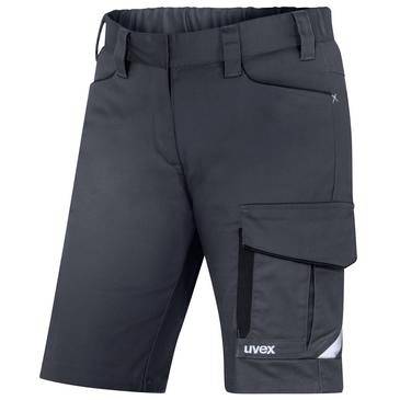 Dunkelgraue Arbeitskurze mit Cargotasche und „uvex