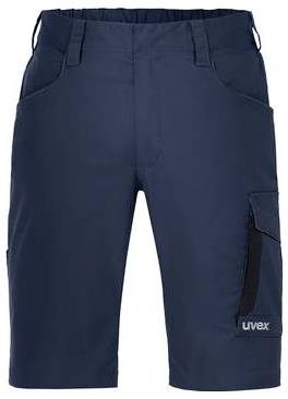 Marineblau Cargo-Shorts mit Seiten- und Oberschenkeltaschen, Vorderansicht auf weißem Hintergrund.