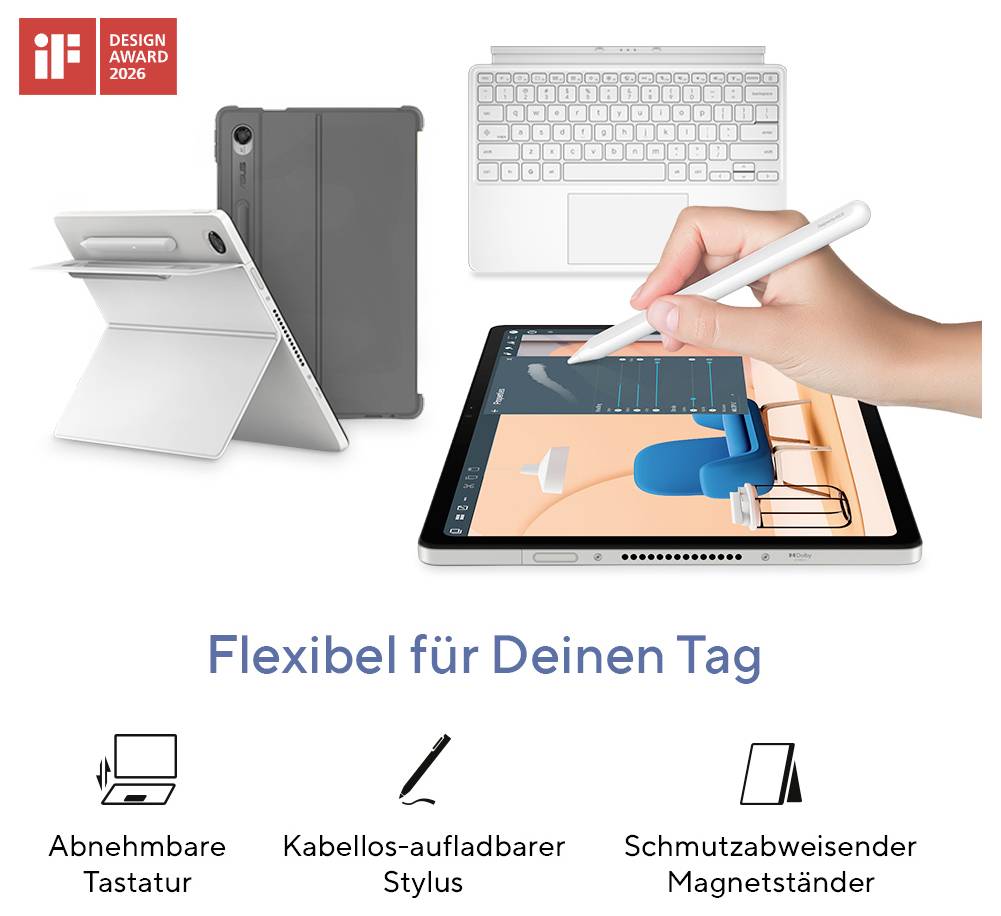 Asus Chromebook Chromebook CM32 30.7 cm (12.1 Zoll) WQXGA Kompanio 540 8 GB RAM Deutsch, QWERTZ ARM ARM Mali Titan 90CB0A81-M00520