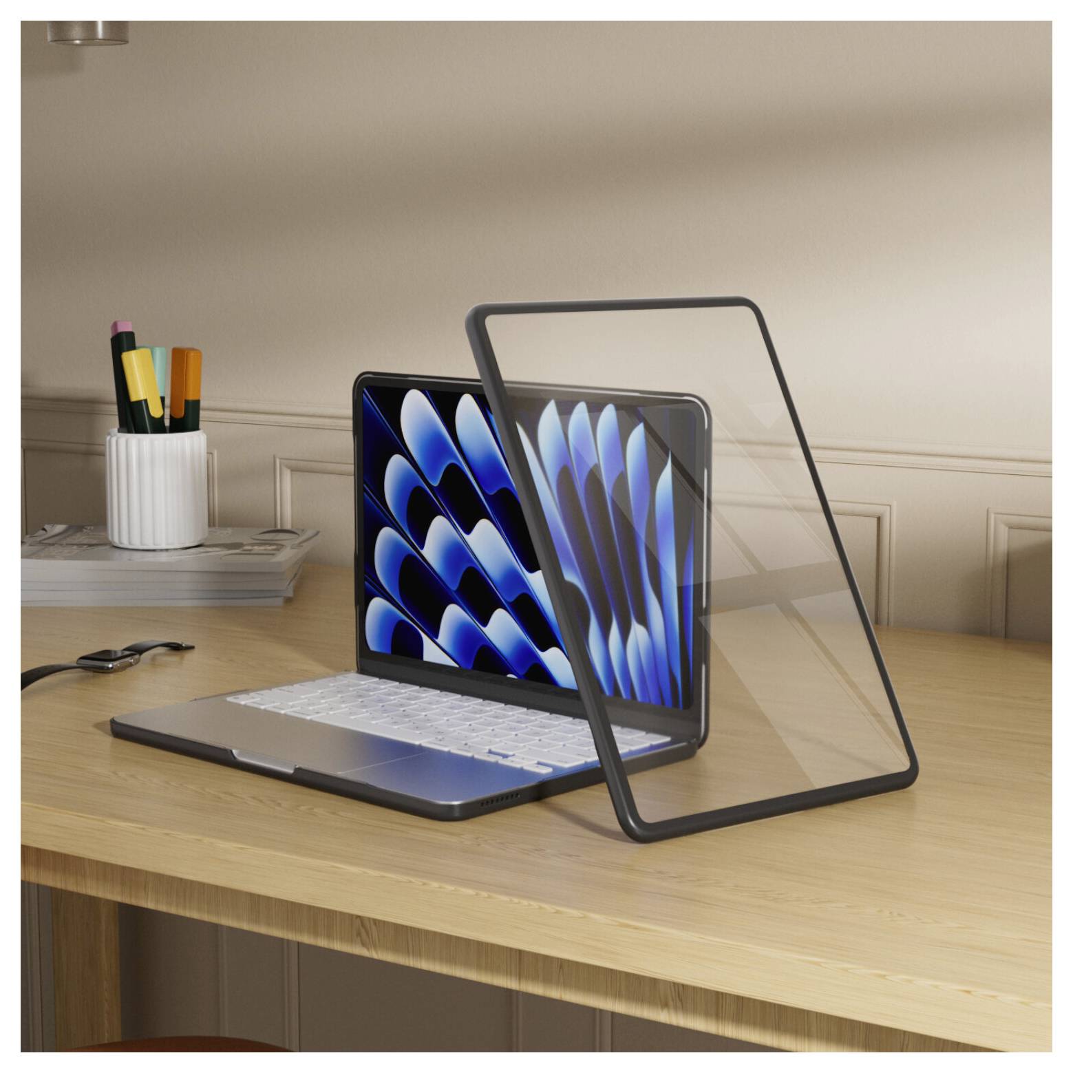 4Smarts Notebook Hülle Passend für maximal: 33,0cm (13") Schwarz, Transparent