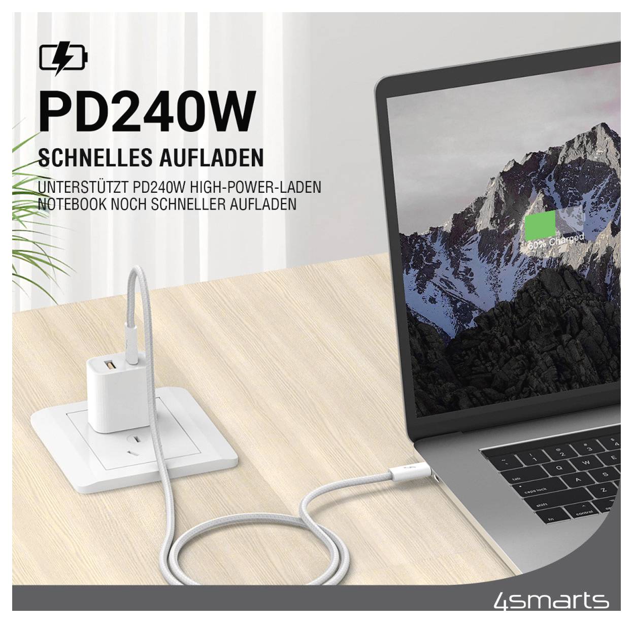4Smarts USB-C® Kabel USB 3.1 Gen2 USB-C® 1.5m Weiß 540959