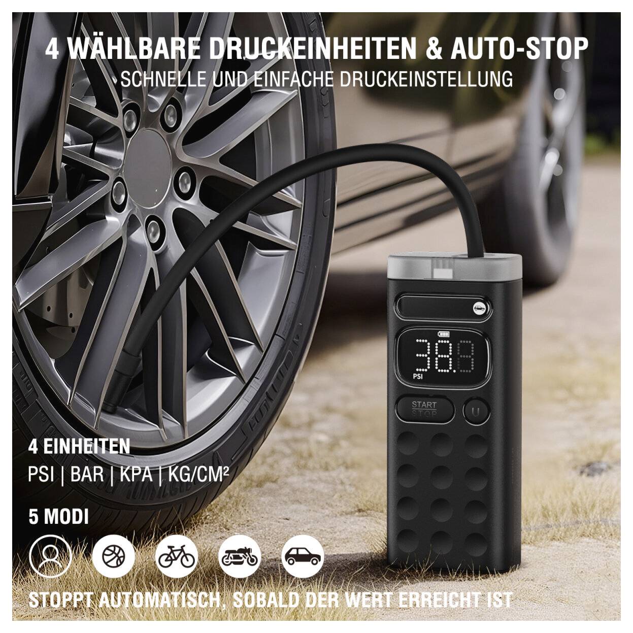 4Smarts 541578 VoltPump X Luftpumpe Schwarz
